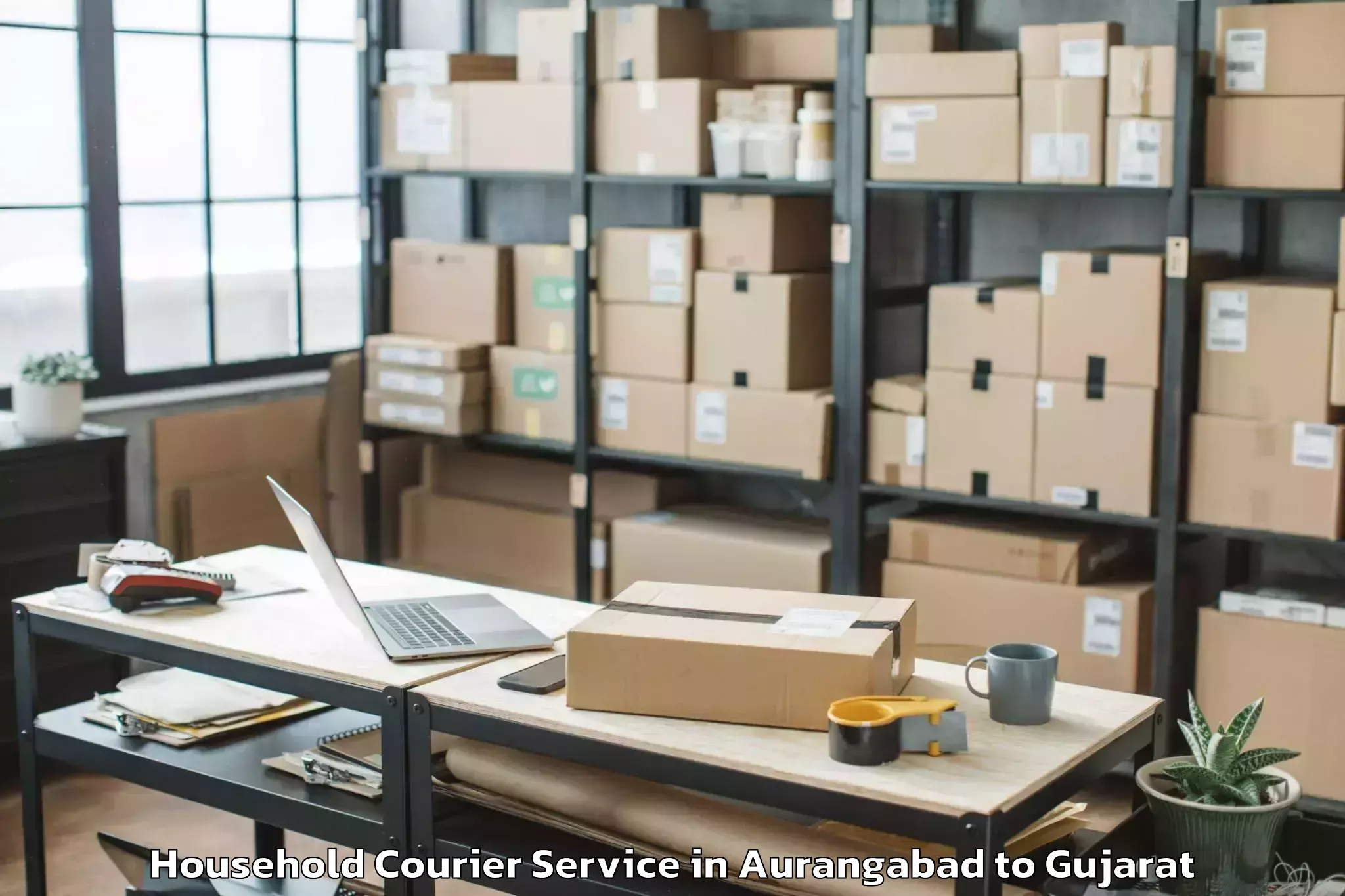 Book Aurangabad to Lunawada Household Courier Online